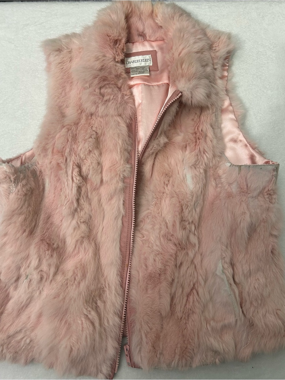 Charles Klein Pink Faux Fur Vest - Soft Plush Women's Vest